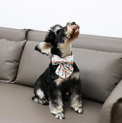 Unique Style Paws Cotton Dog Collar with Bow