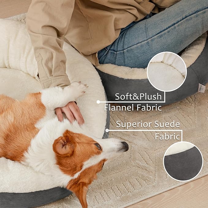 Love's cabin Round Donut Cat and Dog Cushion Bed 25in Pet