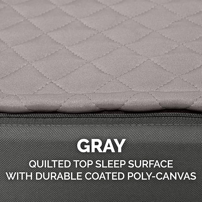 Furhaven Replacement Dog Bed Cover Water-Resistant Indoor/Outdoor Quilt Top Convertible Mattress, Washable - Gray, Jumbo Plus (XX-Large)