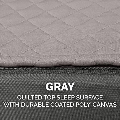 Furhaven Replacement Dog Bed Cover Water-Resistant Indoor/Outdoor Quilt Top Convertible Mattress, Washable - Gray, Jumbo Plus (XX-Large)