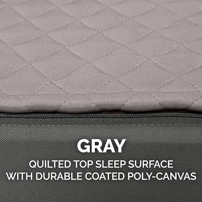 Furhaven Replacement Dog Bed Cover Water-Resistant Indoor/Outdoor Quilt Top Convertible Mattress, Washable - Gray, Jumbo (X-Large)