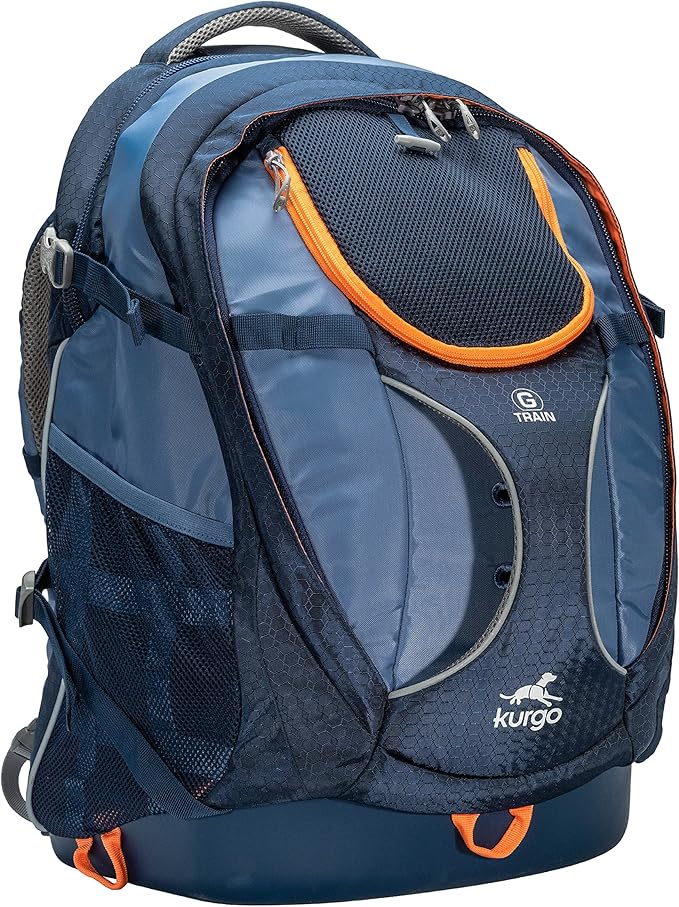 Kurgo G-Train - Dog Carrier Backpack for Small Pets - Cat & Dog Backpack for Hiking, Camping or Travel - Waterproof Bottom - Navy Blue