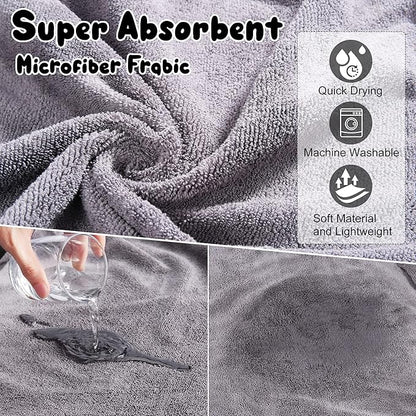Microfibre Dog Bathrobe Dog Towel Wrap Super Absorbent Dog Drying Coat Bath Robe for Puppy, Medium & Large Dogs, Fast Drying, Adjustable, for Pet Dogs & Cats