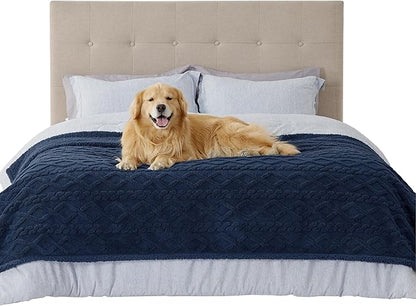 Bedsure Waterproof Dog Blankets for Large Dogs 60x80, Navy