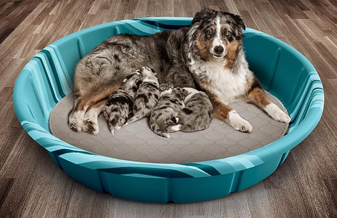 Pet Parents Washable Round Whelping Pads (2pack) of 36" Circle Premium Pee Pads for Dogs -1 Tan 1 Grey