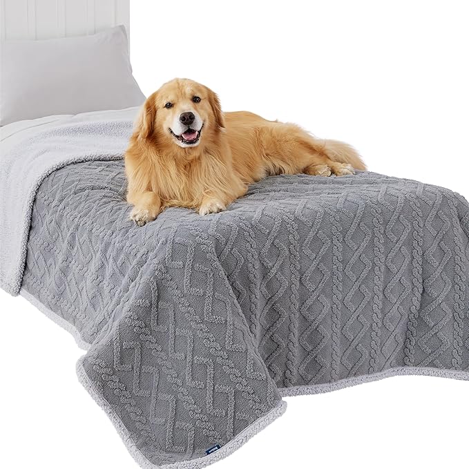 Bedsure Waterproof Dog Blankets for Large Dogs 60x80, Grey