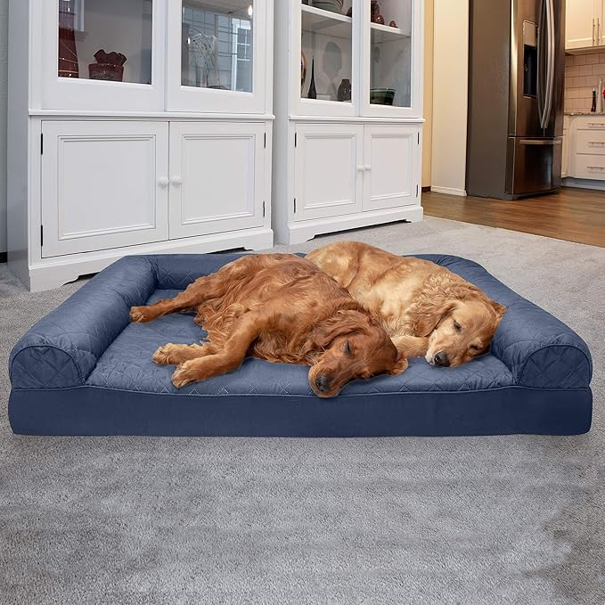 Furhaven Orthopedic Dog Bed for Large Dogs w/ Removable Bolsters & Washable Cover 125 lbs