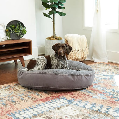 Happy Hounds Scout Deluxe Round Pillow Style Sherpa Dog Bed (36 x 36 in.),