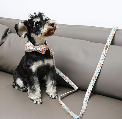 Unique Style Paws Cotton Dog Collar with Bow