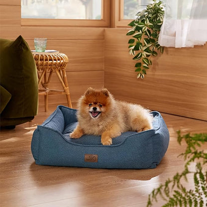Bedsure Washable Dog Bed for Small Dogs 25x21x8inches, Blue