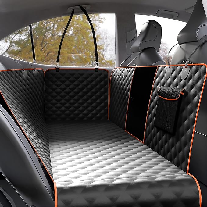 Dog Car Seat Cover for Back Seat with Mesh Window