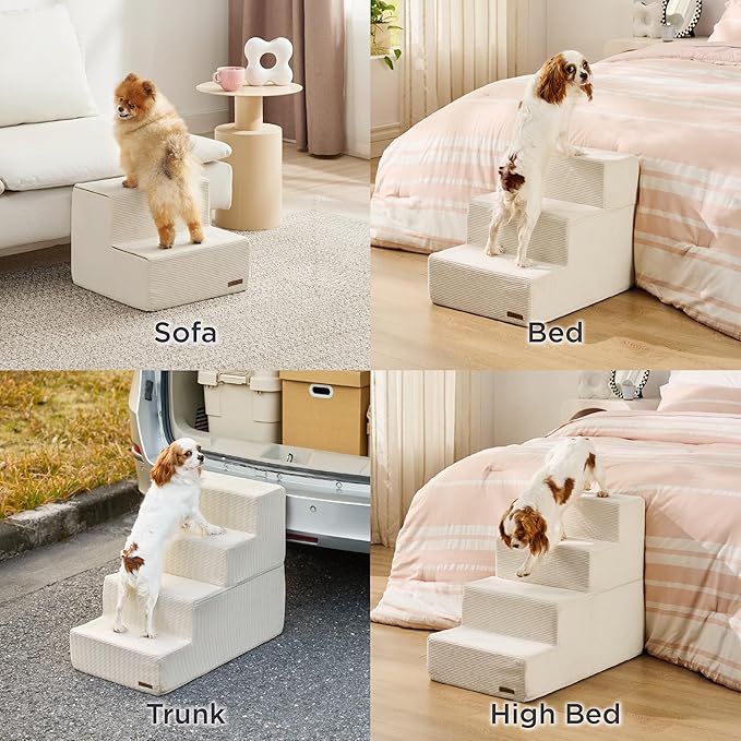 Lesure Dog Stairs for High Beds 3-Steps Dog