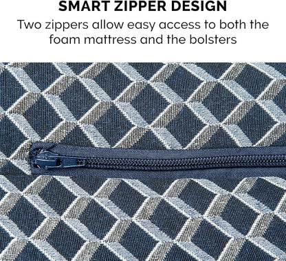 Furhaven Orthopedic Dog Bed for Large Dogs w/ Removable Bolsters & Washable Cover 95 lbs