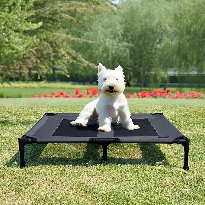 Raised Cooling Dog Bed 36"x30"x7" Grey