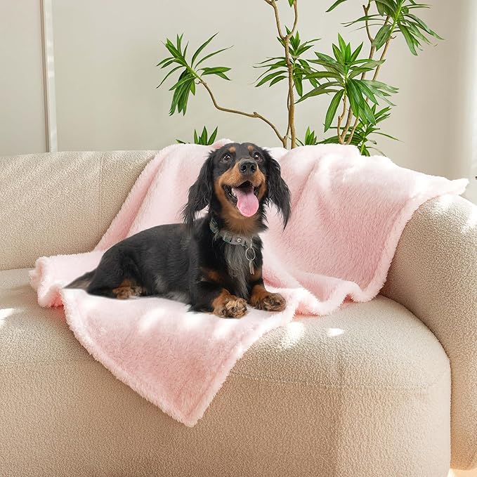 PETHUR Super Soft Dog Blankets for Medium Dogs 29"x40", Pink