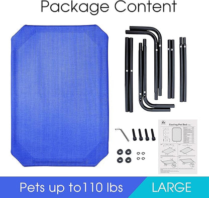 PHYEX Heavy Duty Steel-Framed Portable Elevated Pet Bed 50.5" L 30.5" W 7.8" H(L,