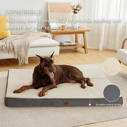 Bedsure Jumbo Dog Bed for Large Dogs 150lbs, Grey
