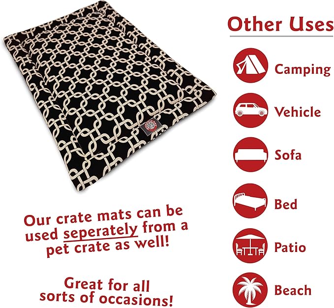 30" Links Black Crate Dog Bed Mat By Majestic Pet Products