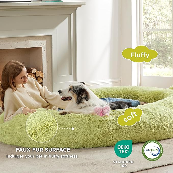 Bedsure Memory Foam Human Dog Bed 72"x48"x12" Calming