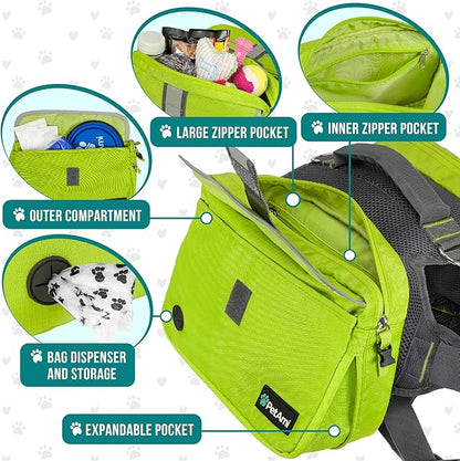 PetAmi Dog Backpack for Medium Large Dogs