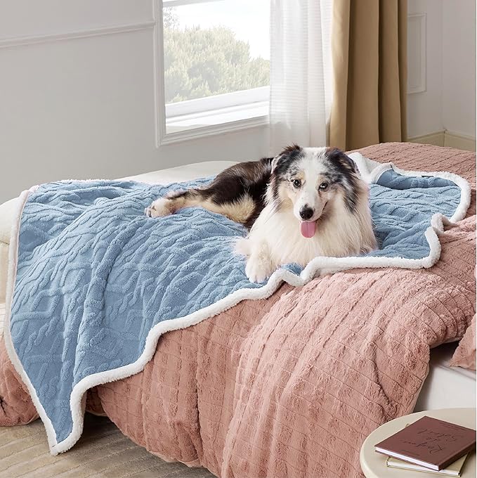 Bedsure Waterproof Dog Blankets for Large Dogs 50"x60", Light
