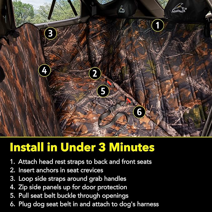 Meadowlark 5-in-1 Dog & Child Car Seat Cover Back Seat