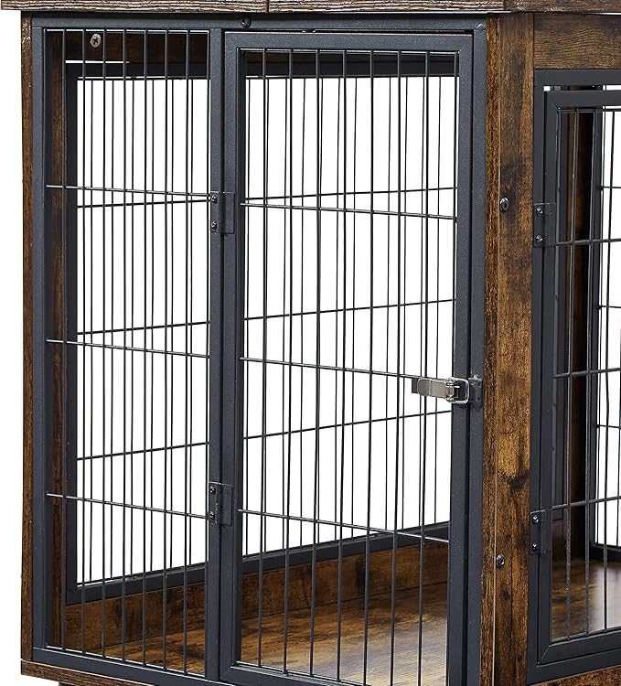 NicBex Dog Crate Furniture Dog Cage with Doors and Lift Top