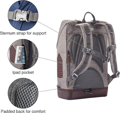 Kurgo Dog Carrier Backpack for Small Pets - Dogs & Cats | TSA Airline Approved | Cat | Hiking or Travel | Waterproof Bottom | G-Train | Ruck Sack | Heather Grey