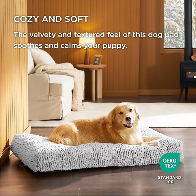 Bedsure Extra Large Dog Bed for Crate 41" x 29", Light