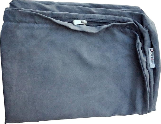 Dogbed4less 47X29X4 Inches XL Size : Suede fabric External Replacement Cover in Gray Color with zipper liner for Dog Pet Bed Pillow or pad - Replacement cover only