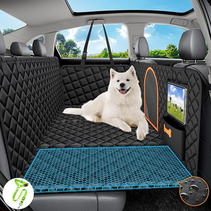 Back Seat Extender for Dogs Large Hard Bottom Car Seat Cover Waterproof Sturdy Nonslip Pets Dog Hammock Backseat Protector for Car