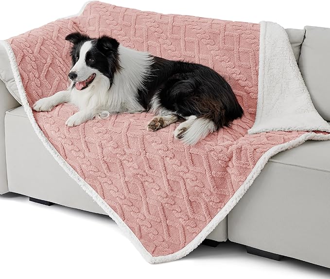 Bedsure Waterproof Dog Blankets for Large Dogs 40"x50", Pink
