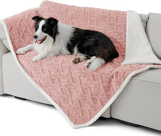 Bedsure Waterproof Dog Blankets for Large Dogs 40"x50", Pink