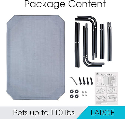 PHYEX Heavy Duty Steel-Framed Portable Elevated Pet Bed 50.5" L 30.5" W 7.8" H(L,
