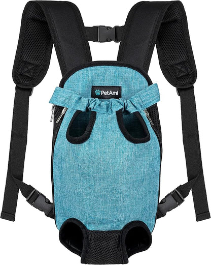 PetAmi Dog Carrier Backpack, Adjustable Pet Cat Front Carrier Backpack, Ventilated Dog Chest Carrier for Hiking Camping Travel, Sling Bag for Small Medium Dog Cat Puppies, Medium, 9-13 lbs, Sea Blue