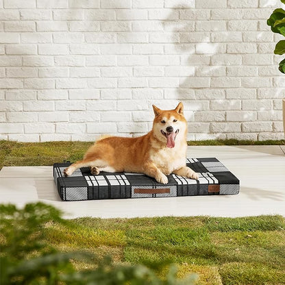 Bedsure Large Patterned Dog Bed for Large Dogs Cover(35"x22", Black)