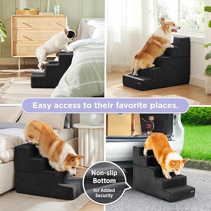 Lesure Dog Stairs for Small Dogs 3 Steps