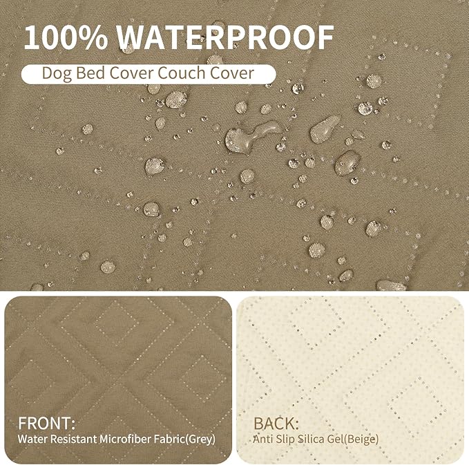 2 Packs Waterproof Dog Bed Cover Pet Blanket Furniture Sofa Couch Cover 30x70 Inch Cats,Dogs,Pets(2 Pcs-Camel/Beige)