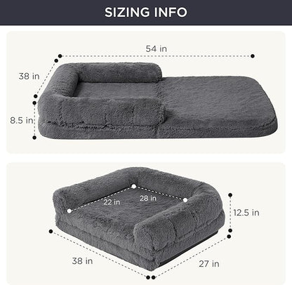 Bedsure Foldable Human Dog Bed for Kids 2 in 1 Calming