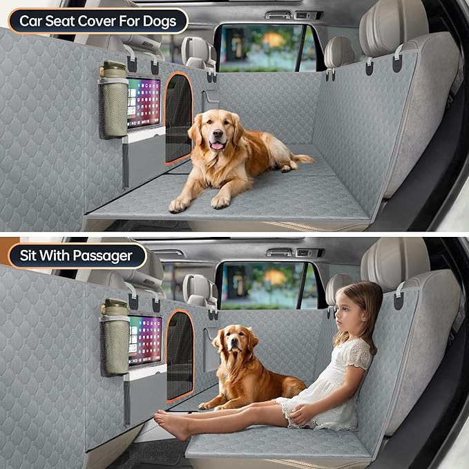 Senose Dog Car Seat Cover for Back Seat