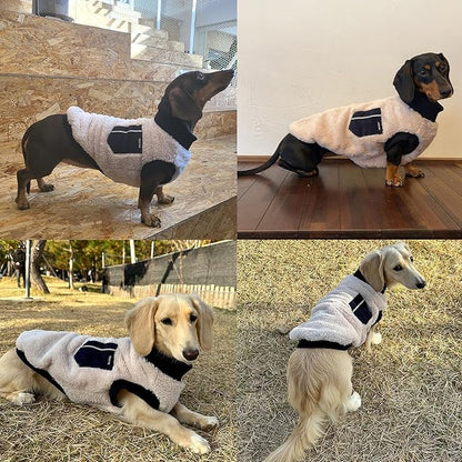 Dachshund Sweater for Dogs Warm Fleece Clothes Winter Coat (L