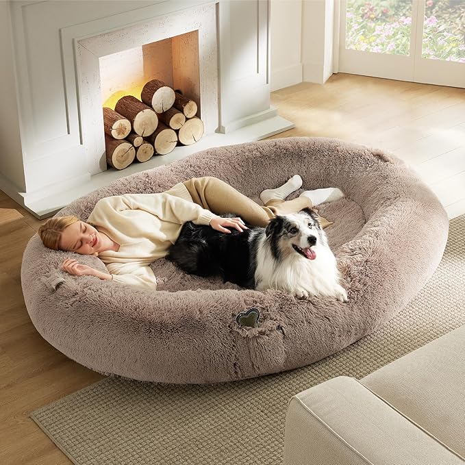 Bedsure Memory Foam Human Dog Bed 72"x48"x12" Calming