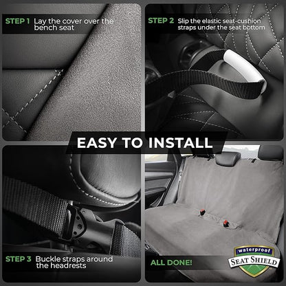 Washable Backseat Cover- Universal Heavy Duty Non-Slip Back Seat Protector for Kids