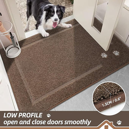 BEQHAUSE Dog Door Mat for Muddy Paws Absorbent Dirt Trapper Entryway Rug Non-Slip Washable Dog Welcome Mat Soft Mud Mat for Dogs Entry Indoor Door Mat for Inside Floor 32"x48"