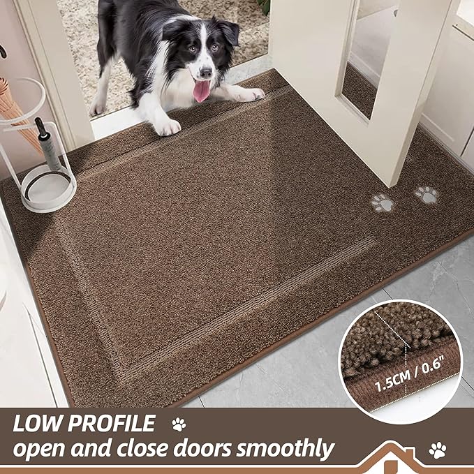 BEQHAUSE Dog Door Mat for Muddy Paws Absorbent Dirt Trapper Entryway Rug Non-Slip Washable Dog Welcome Mat Soft Mud Mat for Dogs Entry Indoor Door Mat for Inside Floor 20"x32"