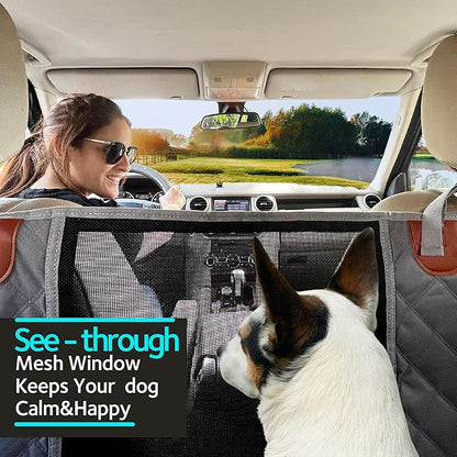 KULULU Dog Car Seat Cover for Back Seat 100% Waterproof (60" W 64" L))