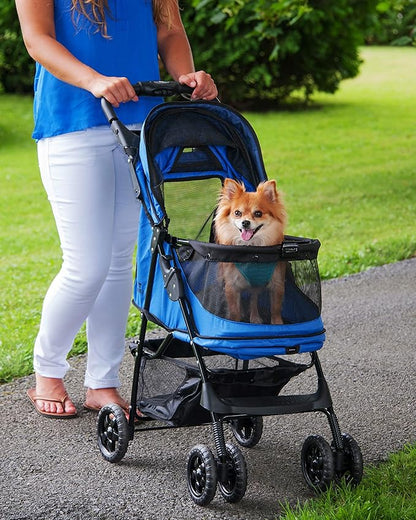Pet Gear No-Zip Happy Trails Pet Stroller for Cats/Dogs 3 Colors