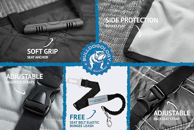 Bulldogology Dog Front Seat Cover