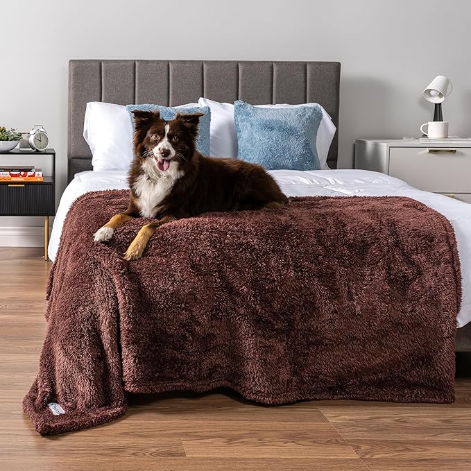 PetAmi Dog Blanket for Large Medium Dogs Brown 40x60