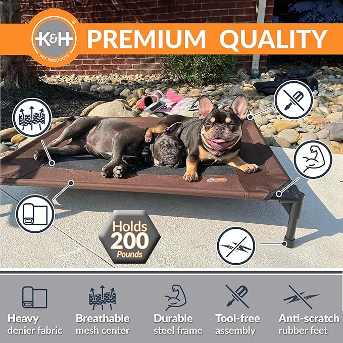 K&H Pet Products Cooling Elevated Dog Bed Outdoor Raised Dog Bed with Washable Breathable Mesh